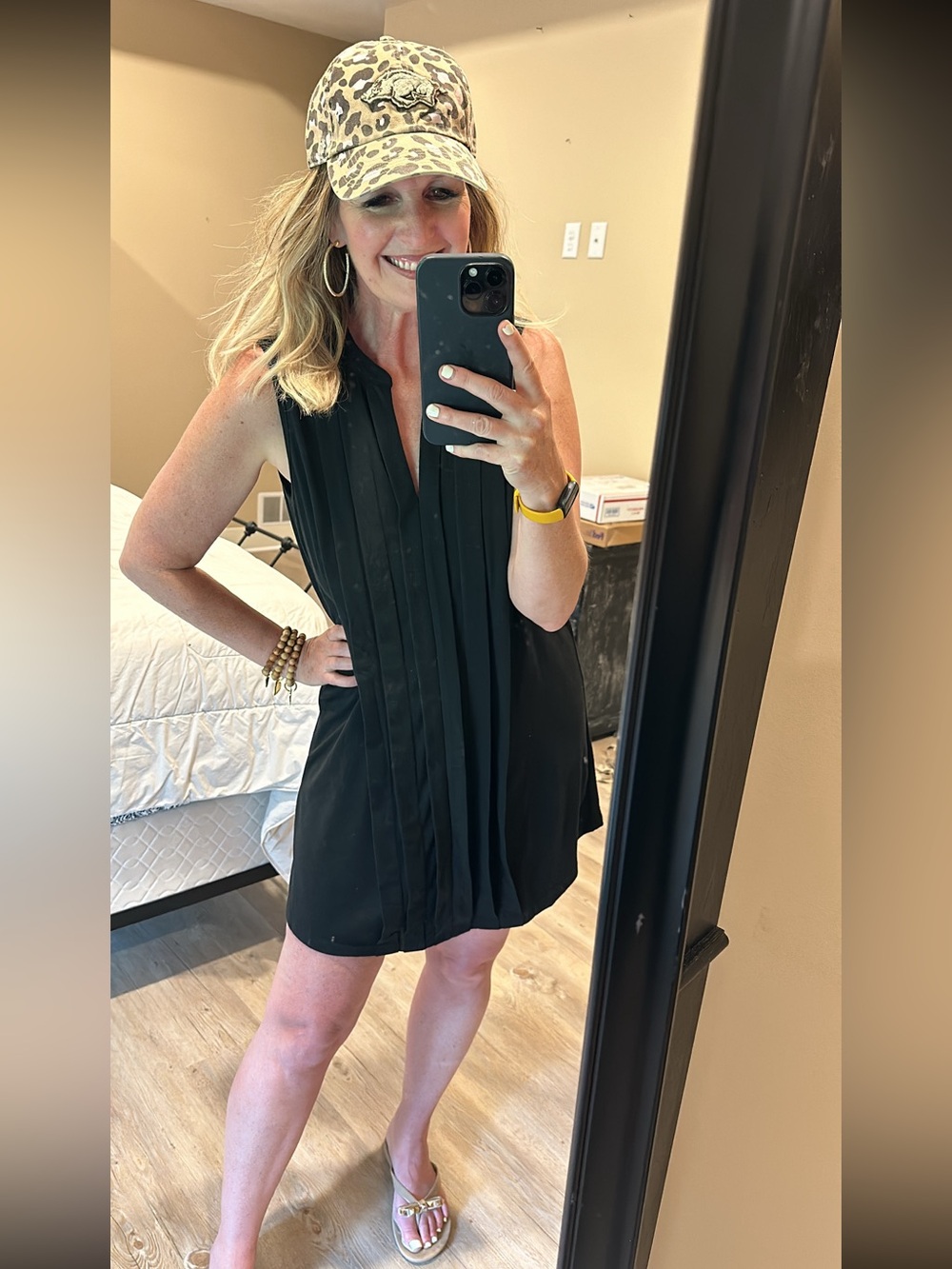 Cupshe Black Pleated Mini Dress